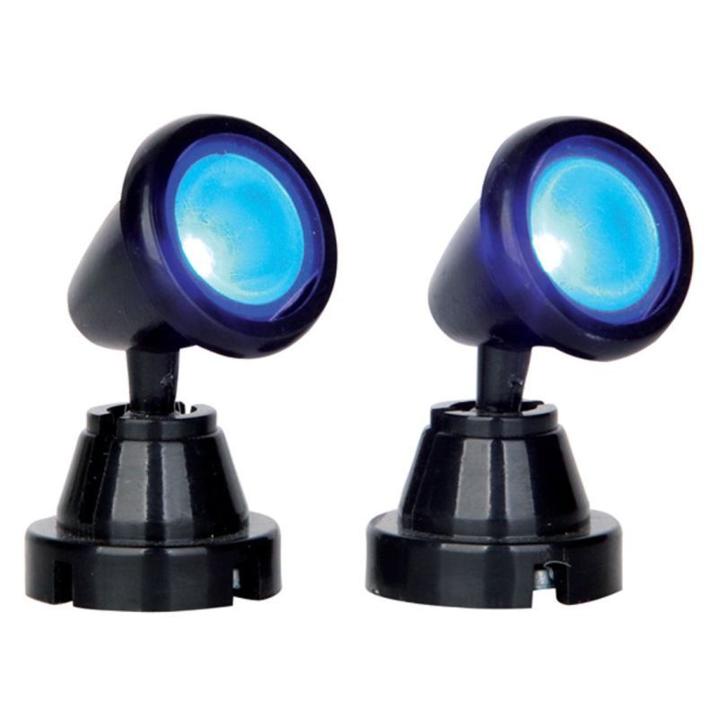 Lemax - Round Spot Light, Blue, Set of 2