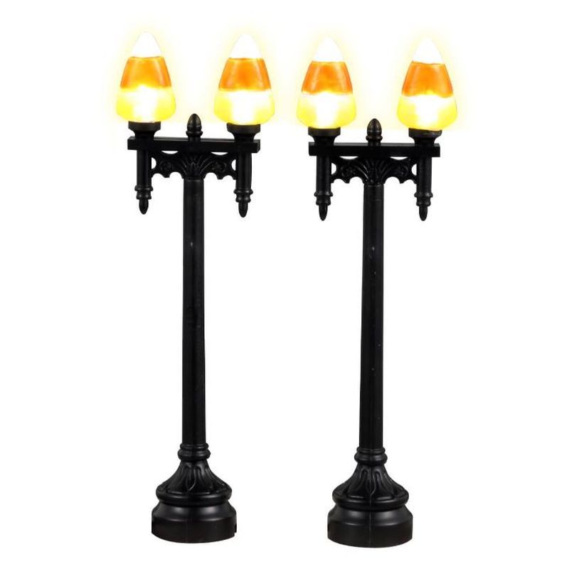 Lemax Candy Corn Street Light - Set of 2